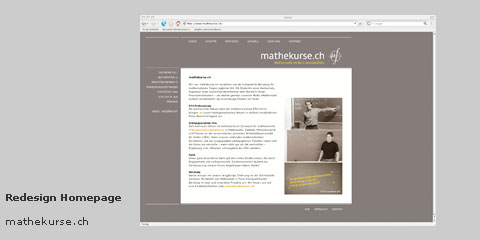 Redesign Homepage, mathekurse.ch