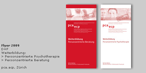 Flyer Weiterbildung, deutsch und französisch,  pca.acp, Zürich